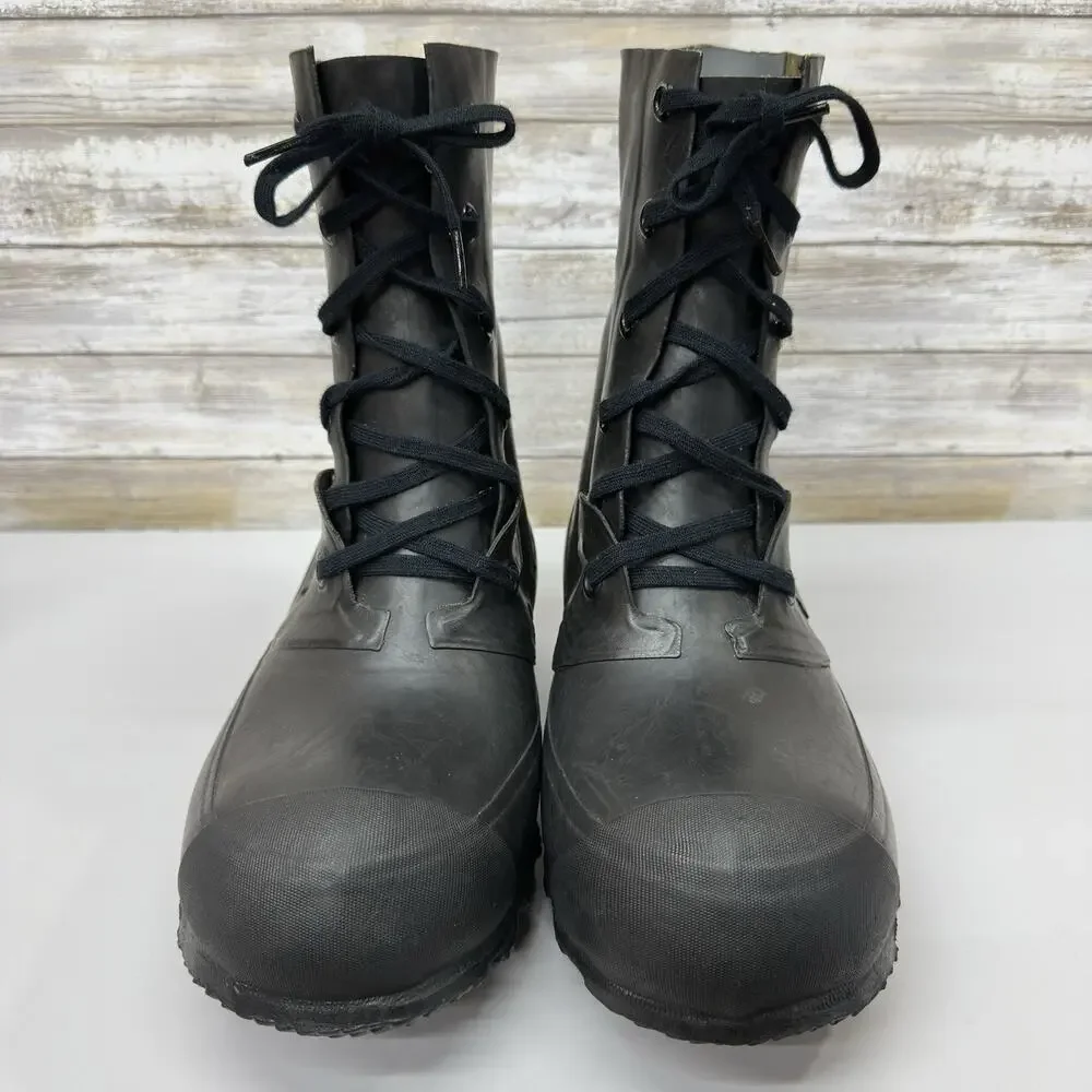 Vintage Hood QMC US Military Mickey Mouse Rubber Boots Black Lace Up Size 8R